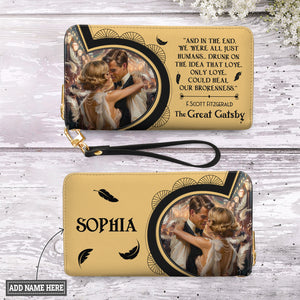 The Great Gatsby Only Love Could Heal Our Brokenness HHRZ02044138OQ Zip Around Leather Wallet
