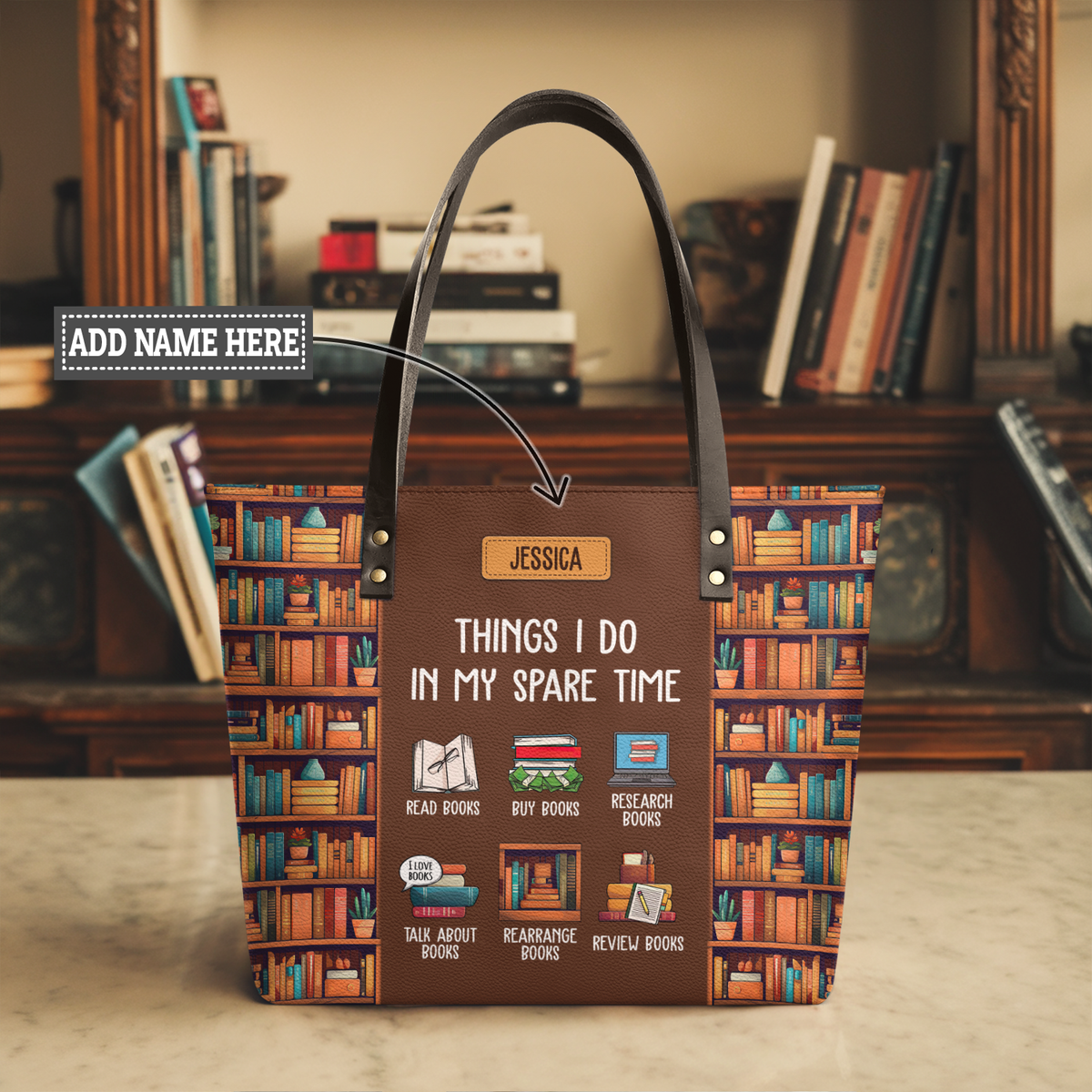 Things I Do In My Spare Time TTRZ28103613WE Leather Tote Bag