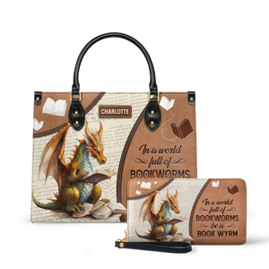 In A World Full Of Bookworms Be A Book Wyrm HTRZ20111053BM Leather Bag