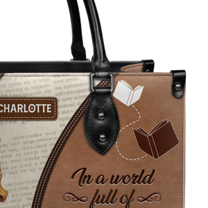Black Interior -  In A World Full Of Bookworms Be A Book Wyrm HTRZ20111053BM Leather Bag