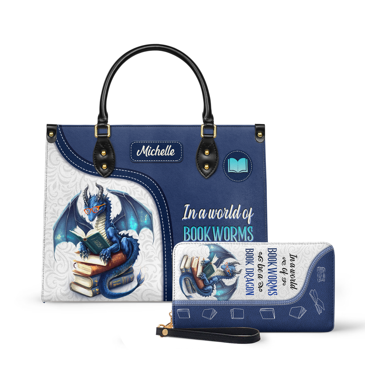 In A World Of Bookworms Be A Book Dragon DNRZ1702004A Leather Bag