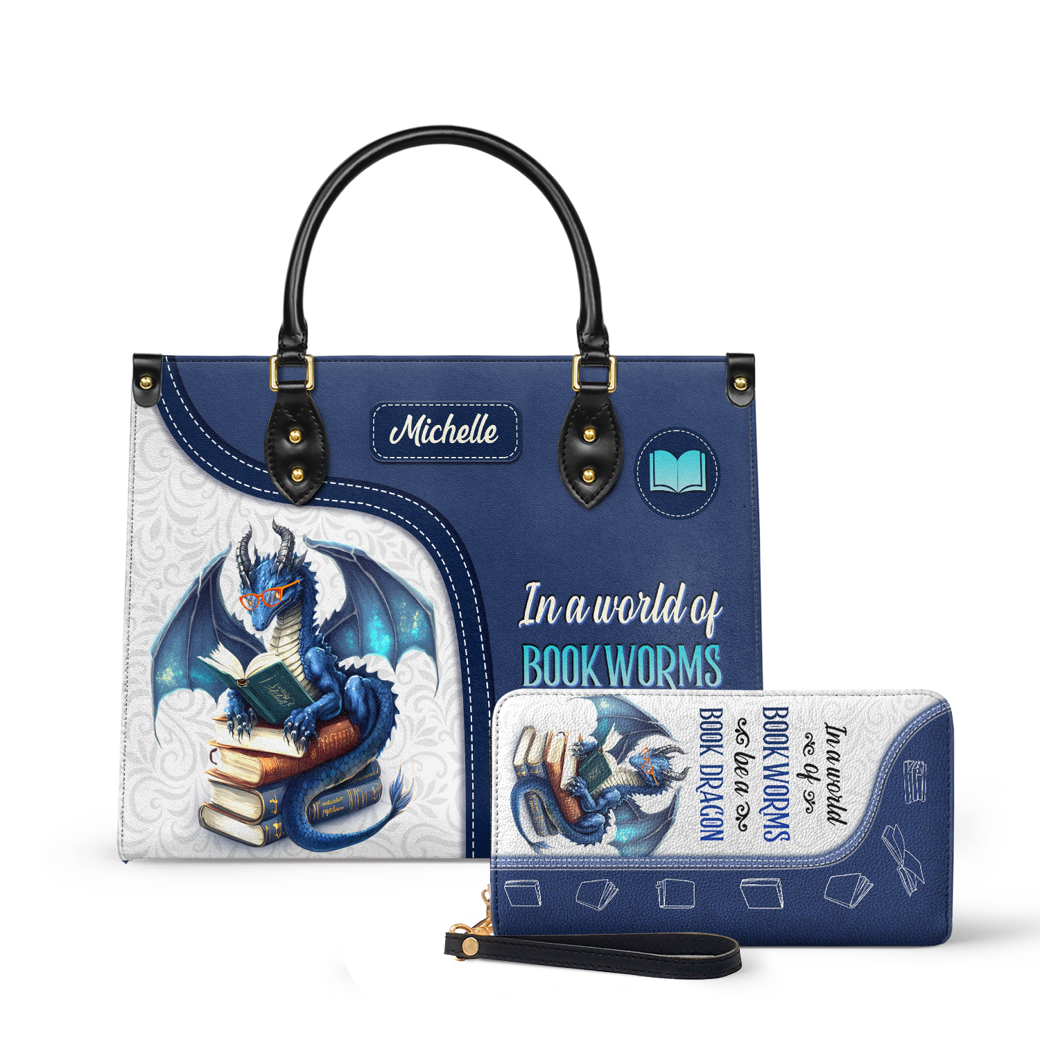 In A World Of Bookworms Be A Book Dragon DNRZ1702004A Leather Bag