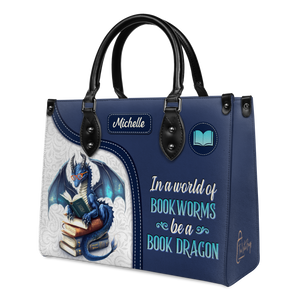 Black Interior -  In A World Of Bookworms Be A Book Dragon DNRZ1702004A Leather Bag