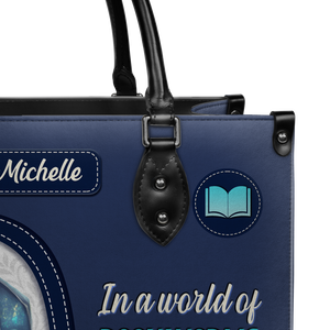 Black Interior -  In A World Of Bookworms Be A Book Dragon DNRZ1702004A Leather Bag