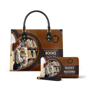In My Dream World Books Are Free And Reading Makes You Thin NQAY1702006A Leather Bag