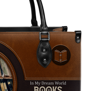 Black Interior -  In My Dream World Books Are Free And Reading Makes You Thin NQAY1702006A Leather Bag