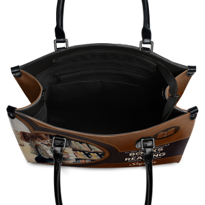 Black Interior -  In My Dream World Books Are Free And Reading Makes You Thin NQAY1702006A Leather Bag