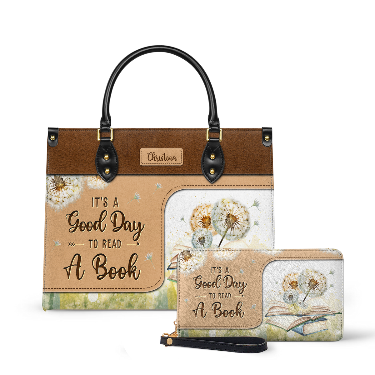 It Is A Good Day To Read A Book HHRZ03089862RE Leather Bag