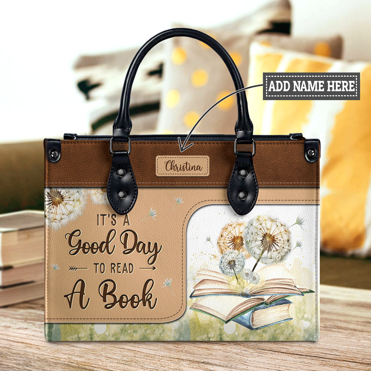 Black Interior -  It Is A Good Day To Read A Book HHRZ03089862RE Leather Bag