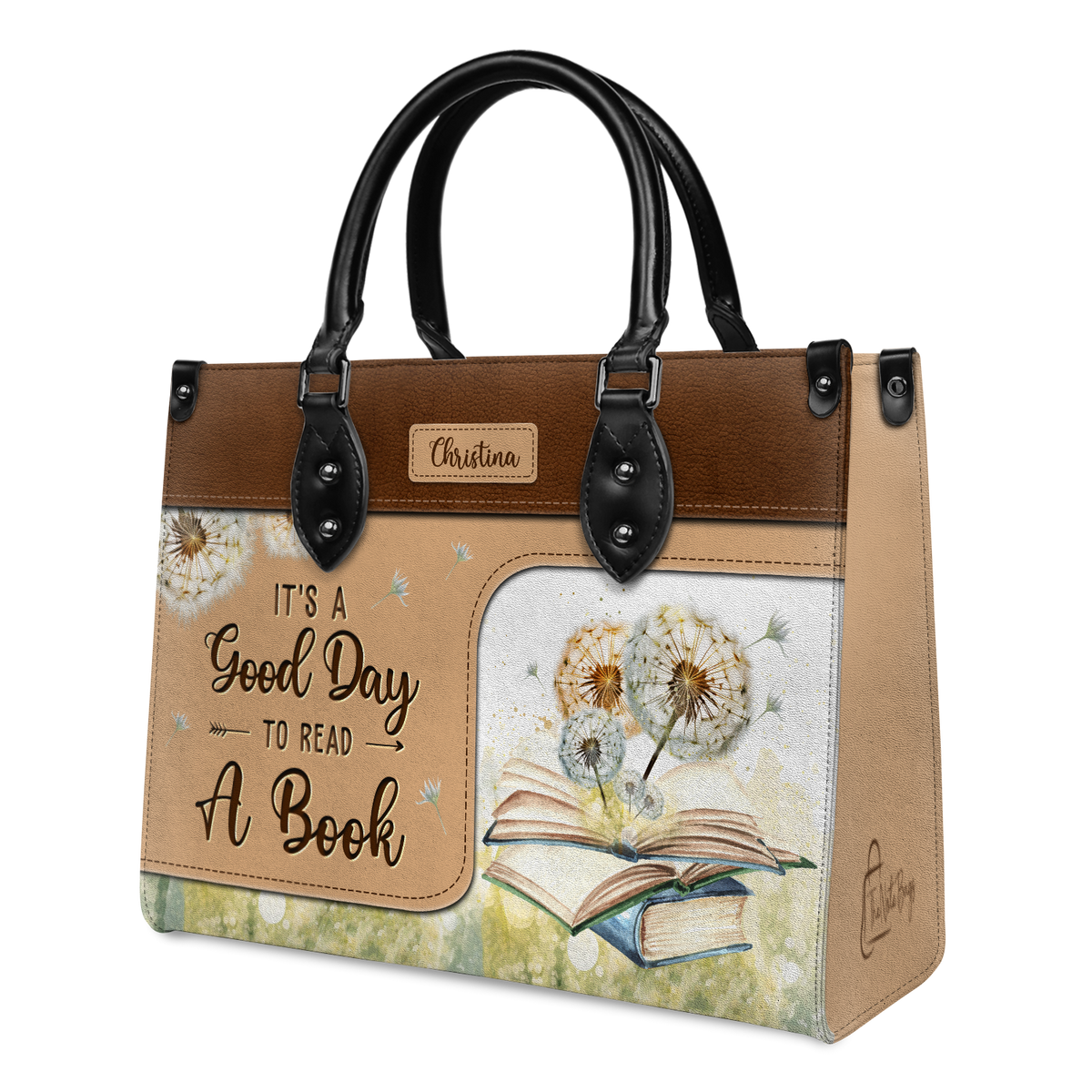 Black Interior -  It Is A Good Day To Read A Book HHRZ03089862RE Leather Bag