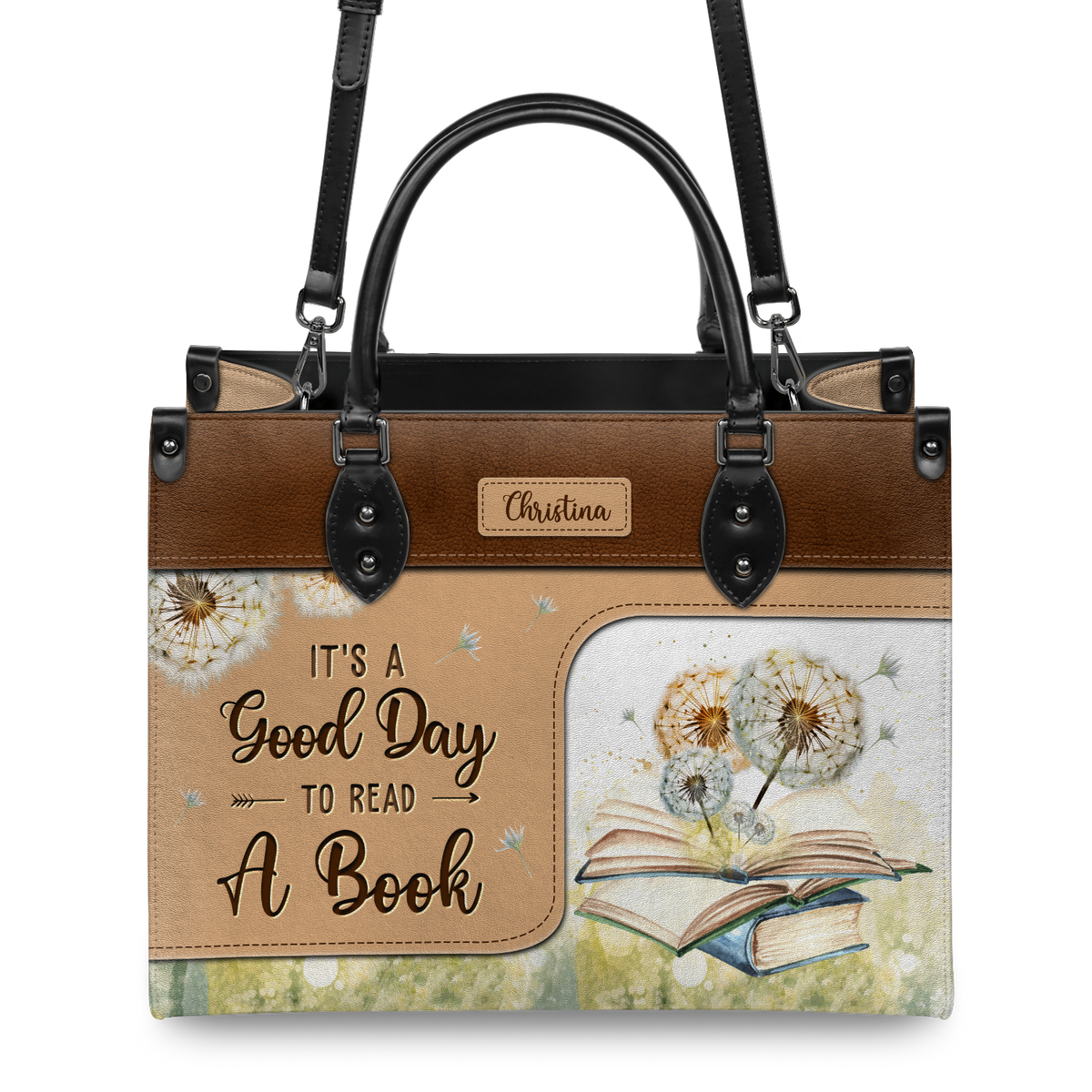 Black Interior -  It Is A Good Day To Read A Book HHRZ03089862RE Leather Bag