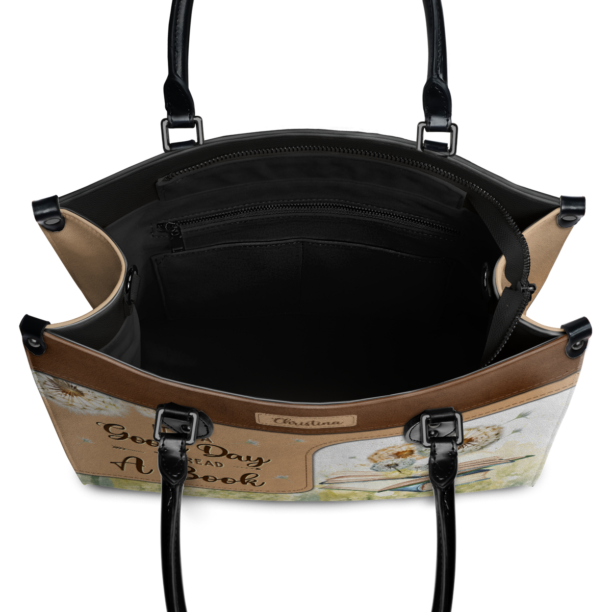 Black Interior -  It Is A Good Day To Read A Book HHRZ03089862RE Leather Bag