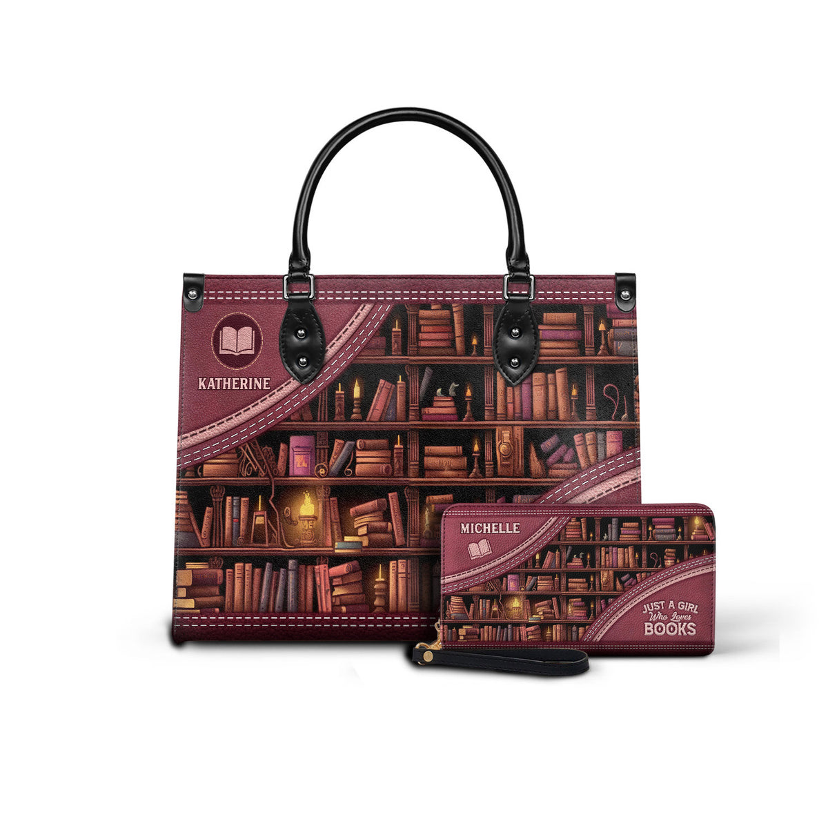 Black Interior -  Just A Girl Who Loves Books HHAY1702003A Leather Bag