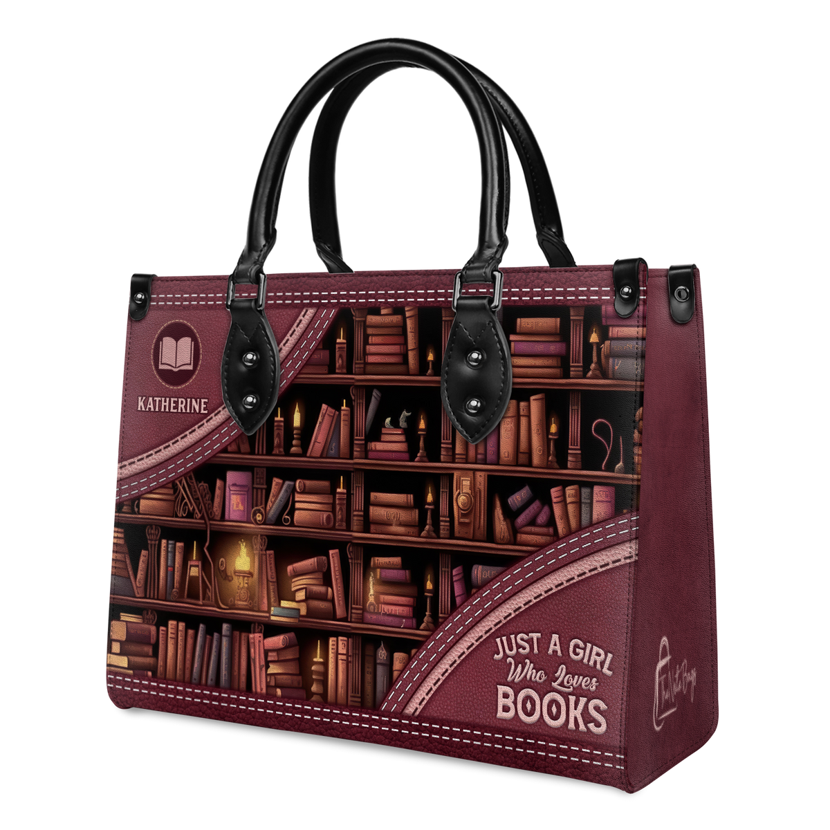 Black Interior -  Just A Girl Who Loves Books HHAY1702003A Leather Bag