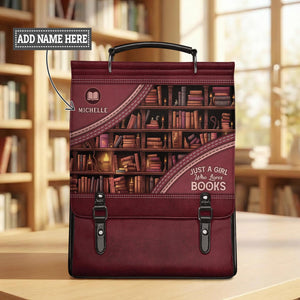 Just A Girl Who Loves Books NNRZ12018162TG Leather Backpack