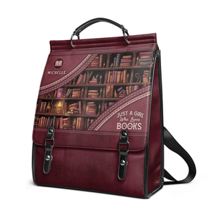 Just A Girl Who Loves Books NNRZ12018162TG Leather Backpack