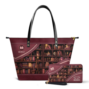 Just A Girl Who Loves Books TTRZ28101774OO Leather Tote Bag