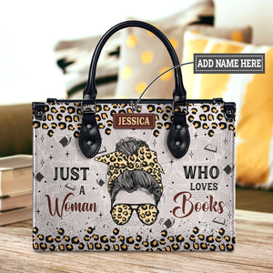 Black Interior -  Just A Woman Who Loves Books HHRZ03082677SQ Leather Bag