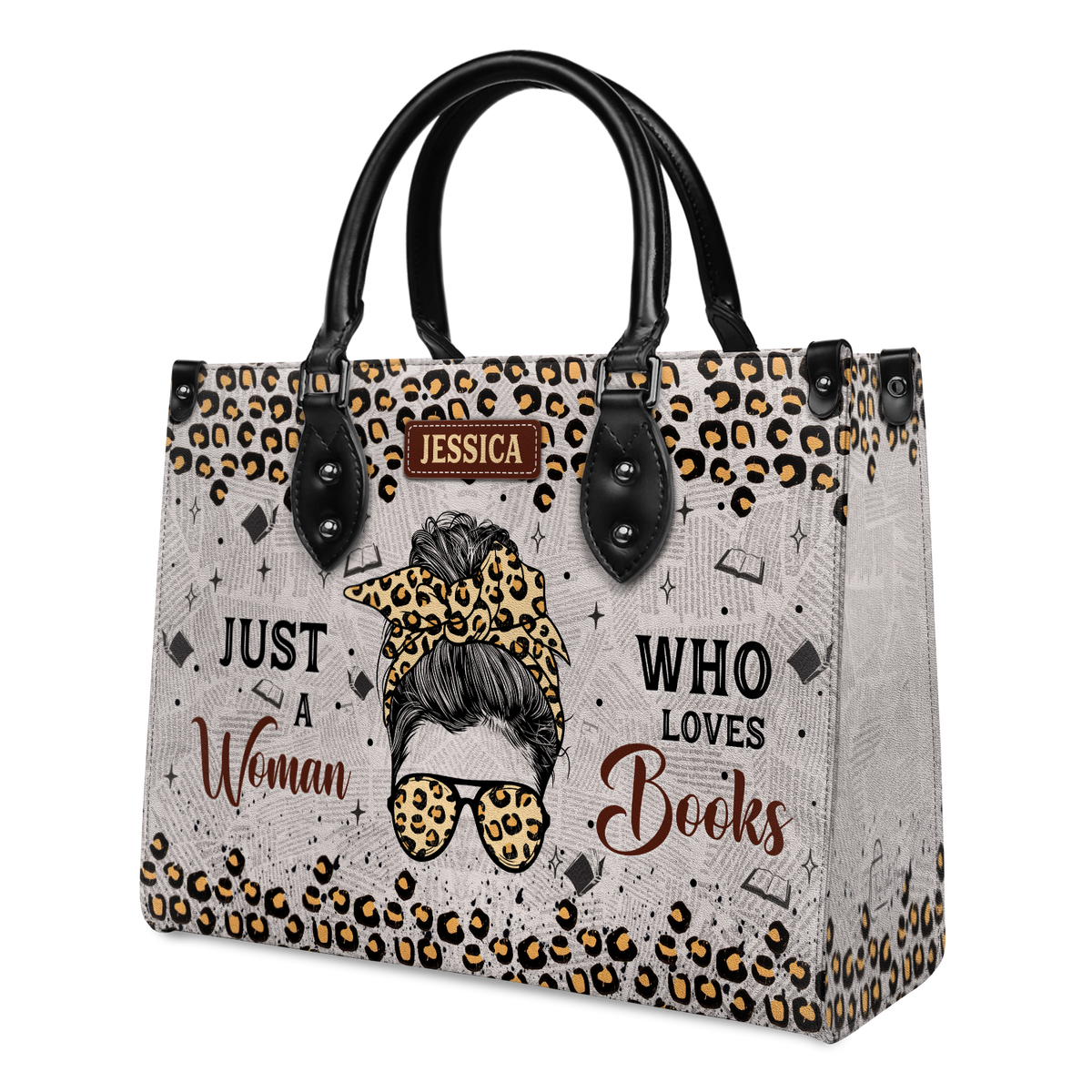 Black Interior -  Just A Woman Who Loves Books HHRZ03082677SQ Leather Bag