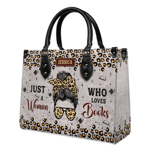 Black Interior -  Just A Woman Who Loves Books HHRZ03082677SQ Leather Bag