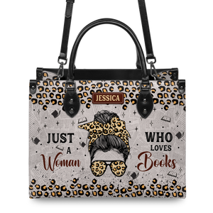 Black Interior -  Just A Woman Who Loves Books HHRZ03082677SQ Leather Bag
