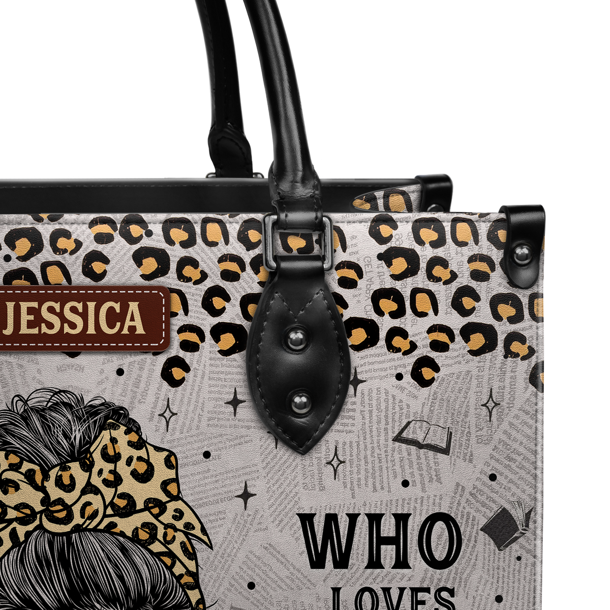 Black Interior -  Just A Woman Who Loves Books HHRZ03082677SQ Leather Bag