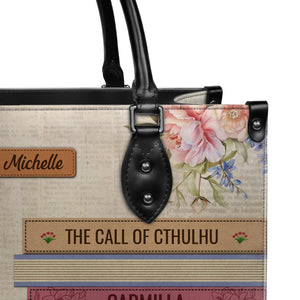 Black Interior -  Custom Bookshelf: Just A Woman Who Loves Books HHRZ26106015NK Leather Bag