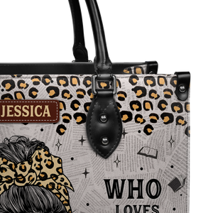 Black Interior -  Just A Woman Who Loves Books HHRZ03082677SQ Leather Bag