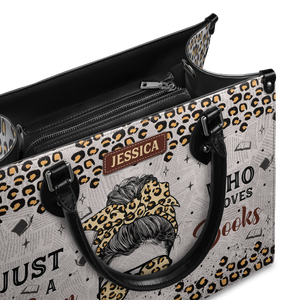 Black Interior -  Just A Woman Who Loves Books HHRZ03082677SQ Leather Bag