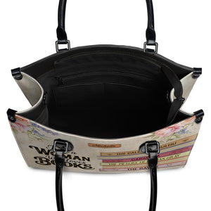 Black Interior -  Custom Bookshelf: Just A Woman Who Loves Books HHRZ26106015NK Leather Bag