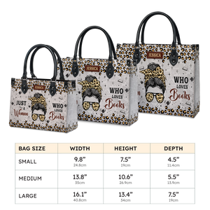 Black Interior -  Just A Woman Who Loves Books HHRZ03082677SQ Leather Bag
