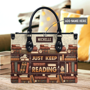Black Interior -  Just Keep Reading HHAY2302001A Leather Bag