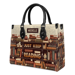 Black Interior -  Just Keep Reading HHAY2302001A Leather Bag