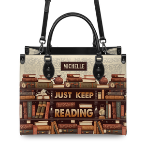 Black Interior -  Just Keep Reading HHAY2302001A Leather Bag