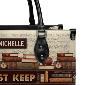 Black Interior -  Just Keep Reading HHAY2302001A Leather Bag