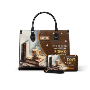 Black Interior -  Lets Get Lost In A World Made Of Books Coffee And Rainy Days NQAY1702005A Leather Bag