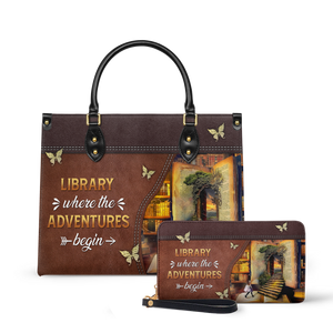 Library Where The Adventures Begin HTRZ02040250UA Leather Bag