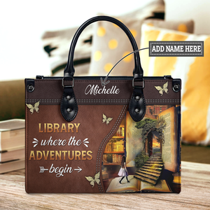 Black Interior -  Library Where The Adventures Begin HTRZ02040250UA Leather Bag