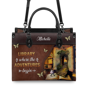 Black Interior -  Library Where The Adventures Begin HTRZ02040250UA Leather Bag