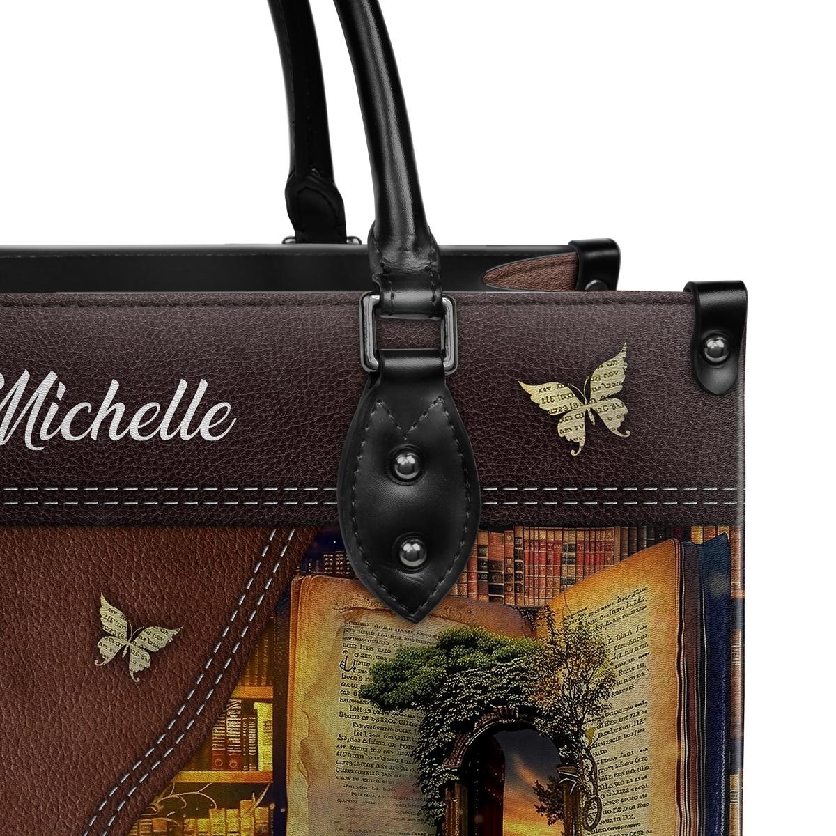 Black Interior -  Library Where The Adventures Begin HTRZ02040250UA Leather Bag