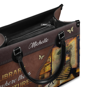 Black Interior -  Library Where The Adventures Begin HTRZ02040250UA Leather Bag
