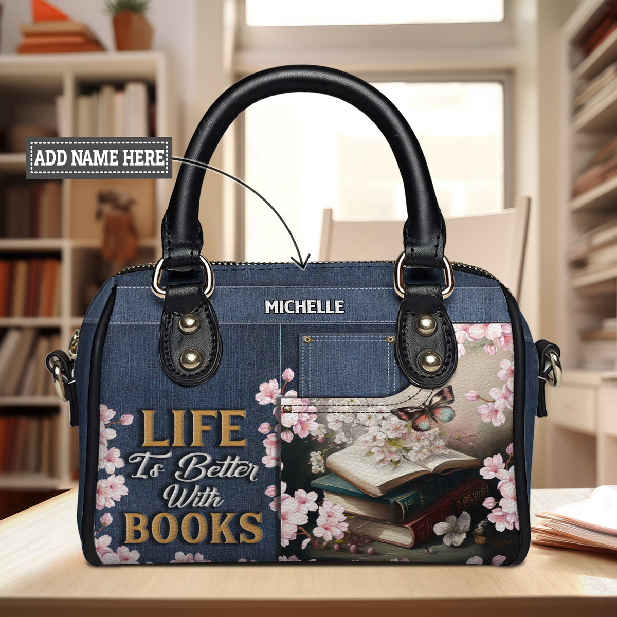 Life Is Better With Books TTRZ21085739GY Mini Satchel