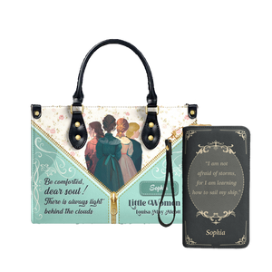 Little Women Be Comforted Dear Soul leather bag and matching zip around wallet