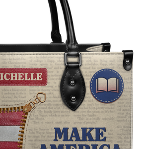 Black Interior -  Make America Read Again HTRZ02042854PM Leather Bag
