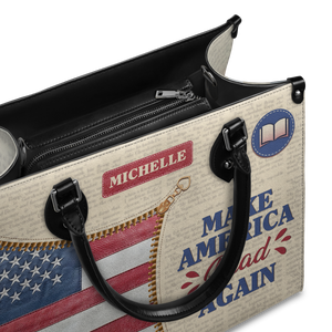 Black Interior -  Make America Read Again HTRZ02042854PM Leather Bag