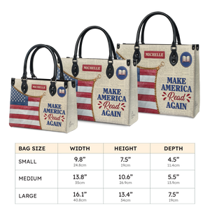 Black Interior -  Make America Read Again HTRZ02042854PM Leather Bag