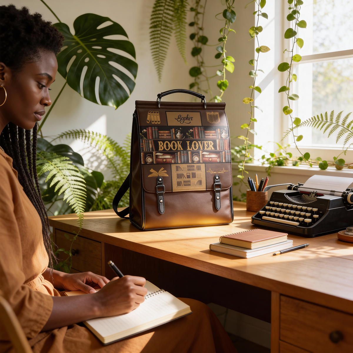 Book Lover NNRZ12013565HM Leather Backpack