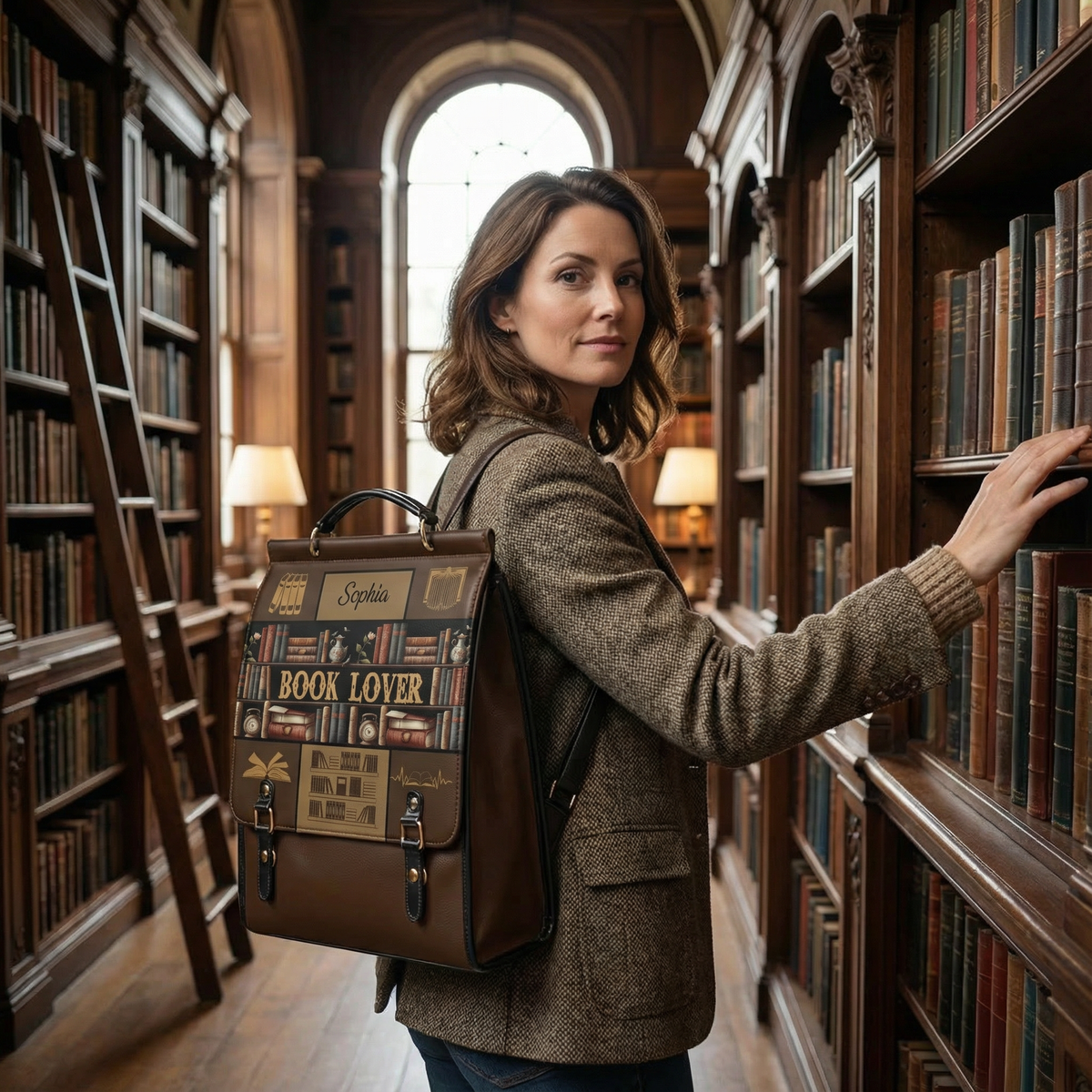 Book Lover NNRZ12013565HM Leather Backpack