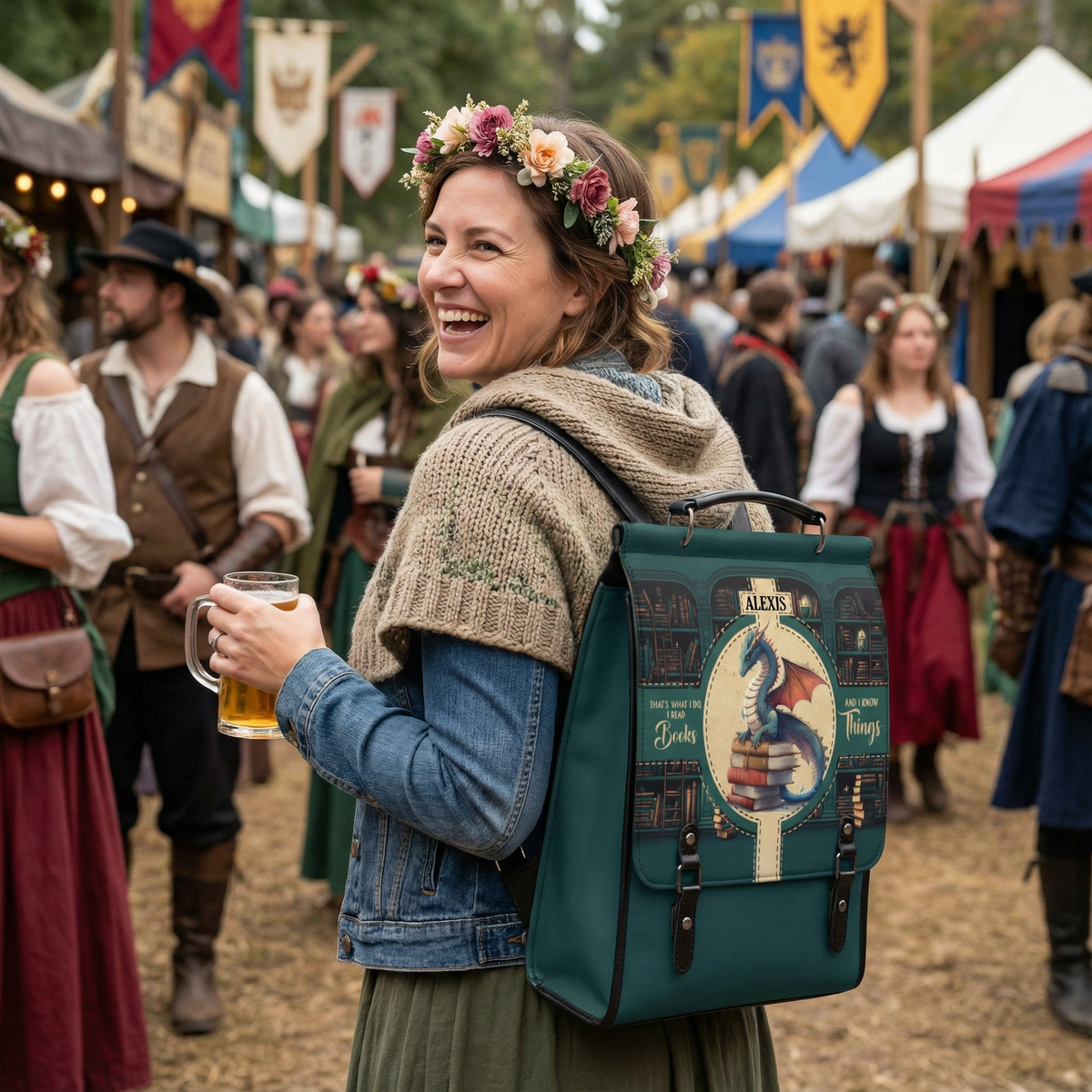 Thats What I Do I Read Books And I Know Things NNRZ12018617WM Leather Backpack