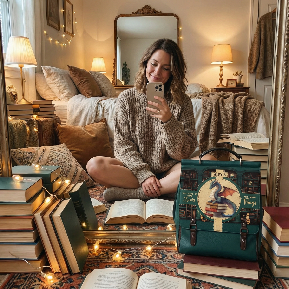 Thats What I Do I Read Books And I Know Things NNRZ12018617WM Leather Backpack